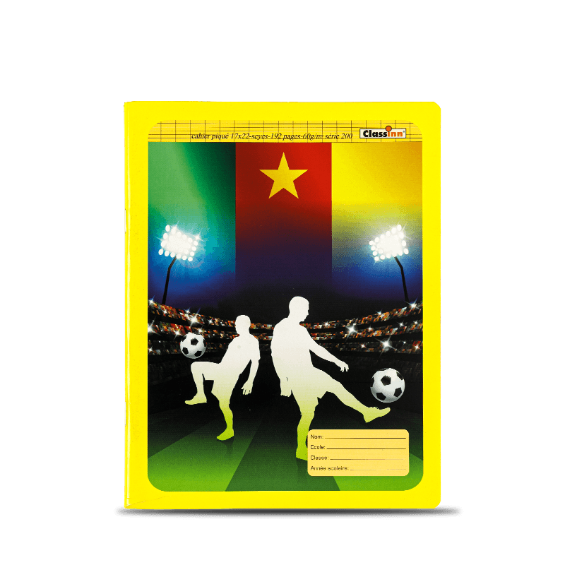 Quaderno giallo con motivo di calcio